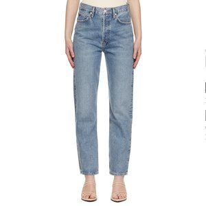 AGOLDE - Blue 90's Pinch Waist High-Rise Straight Jeans